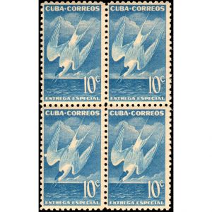 1953-07-28 SC E18 Cuba Stamp Block, (New) Special Delivery