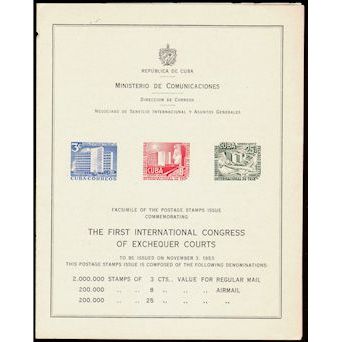1953 Philatelic sheet, Tribunales de Cuentas unused