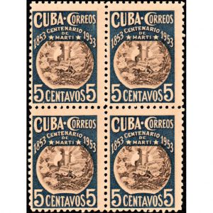 1953-01 SC 505 Cuba Stamp Block (New)