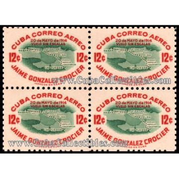 1955-07-04 SC C117 Block of 4 stamps. Aereo,