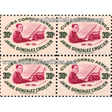 1955-07-04 SC C118 Block of 4 stamps. Aereo,