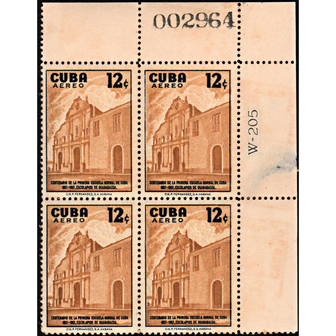 Vintage Cuba Stamps Blocks and Sheets > 1957-11-19 SC C173 Cuba