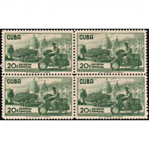 1958-01-10 SC E25 Cuba Stamp Block (New)