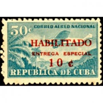 1960 SC E30 Cuba Stamp 10 Cents on 50 cents (New)