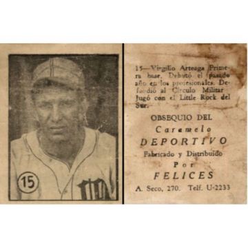 Virgilio Arteaga Baseball Card No. 15 - Cuba
