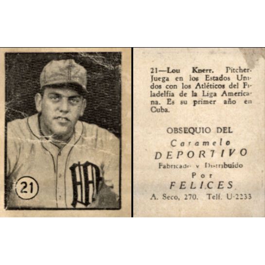 Vintage Cuba Caramelo Deportivo Felices 1945 - 1946 Baseball