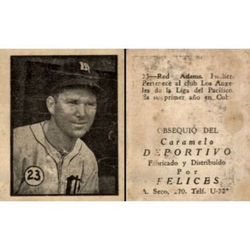 Red Adams Baseball Card No. 23 - Cuba