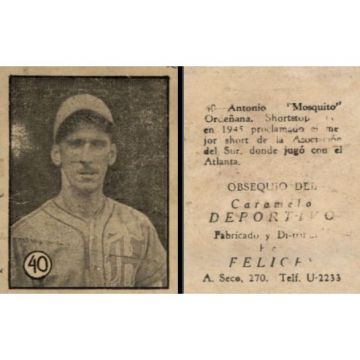 Antonio Ordenana Baseball Card No. 40 - Cuba