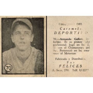 Armando Gallart Baseball Card No. 70 - Cuba
