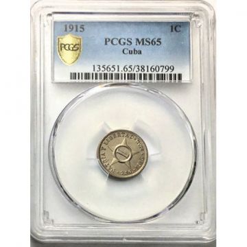 1915 1 Centavo Cuba Coin MS65 KM# 9.1