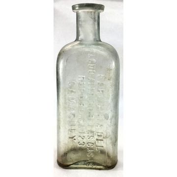 Bottle Botica Farmacia del LCDO Alfredo de las Casas, Medicine bottle, 5"