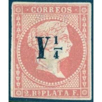 1860 SC 15 Cuba Stamp 2 Real de Plata, Y &frac14; (New)