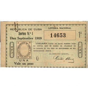 1909-09-10 Billete de Loteria