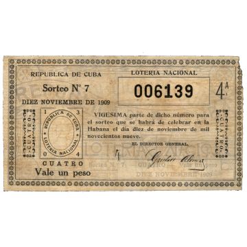 1909-11-10 Billete de Loteria