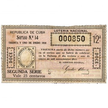 1910-01-31 Billete de Loteria