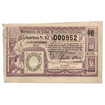 1910-11-19 Billete de Loteria