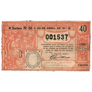 1911-04-20 Billete de Loteria