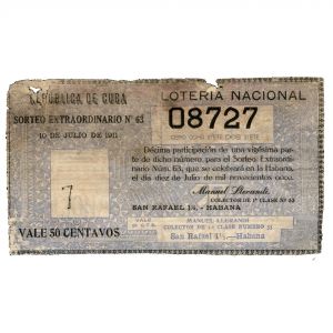 1911-07-10 Billete de Loteria