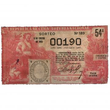 1915-01-09 Billete de Loteria