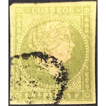 1856 SC 10 Cuba Stamp 1 Real de Plata, (Used)