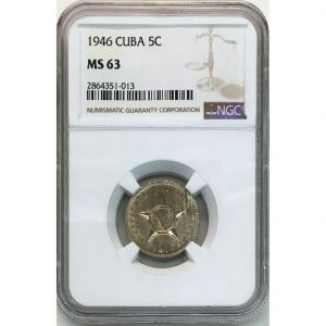 1946 5 Centavos Cuba Coin MS63 KM# 11.3
