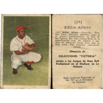 Edilio Alfaro Baseball Card No. 25 - Cuba