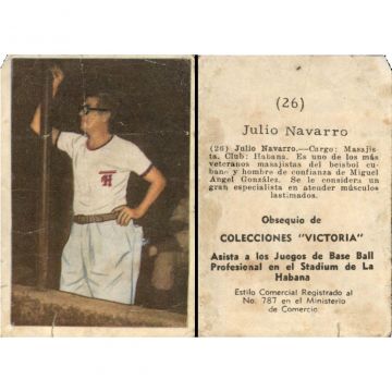 Julio Navarro Baseball Card No. 26 - Cuba