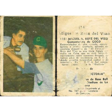 Miguel Ruiz Baseball Card No. 18 - Cuba