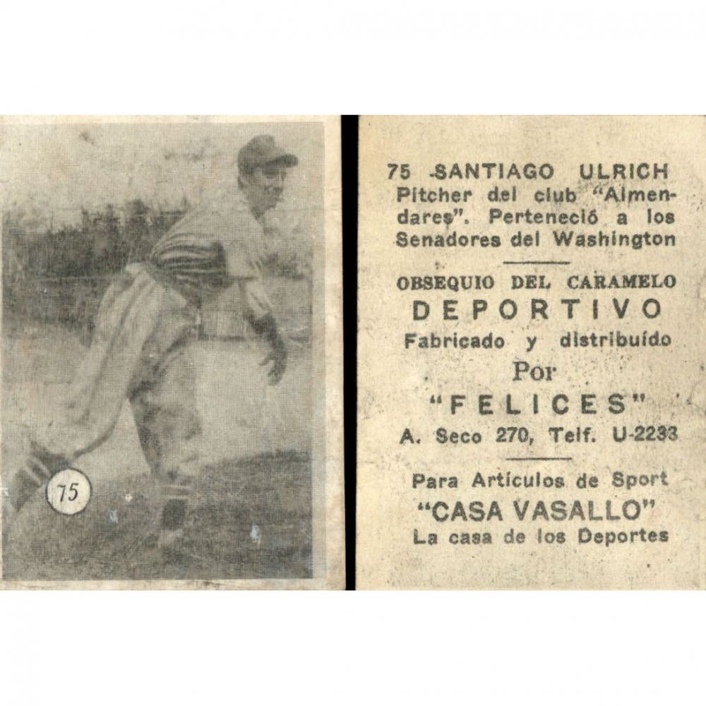 Vintage Cuba Caramelo Deportivo Felices 1946 - 1947 Baseball