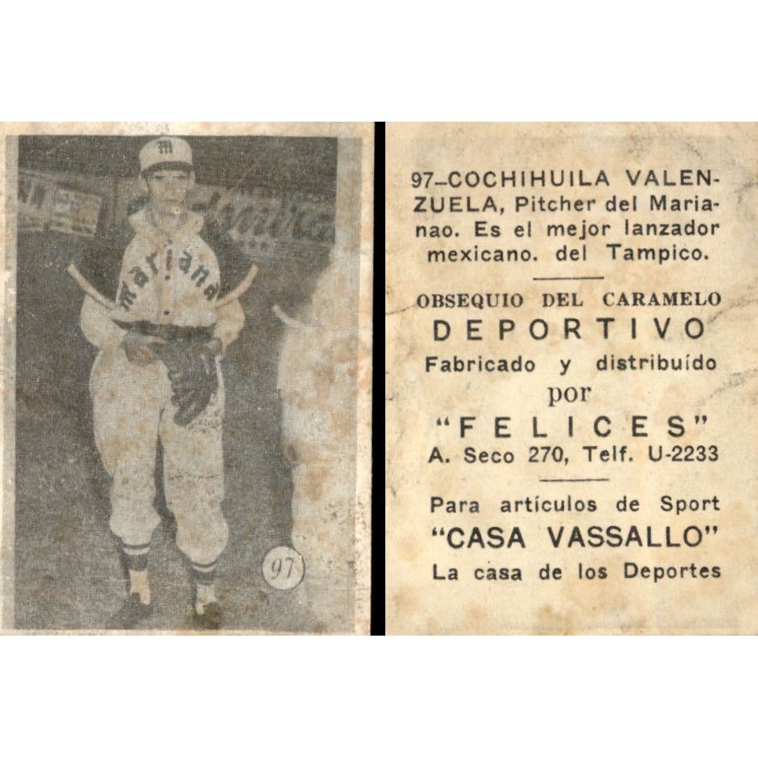 Vintage Cuba Caramelo Deportivo Felices 1946 - 1947 Baseball