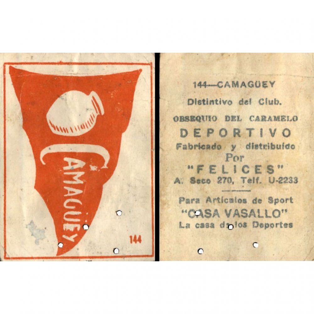 Vintage Cuba Caramelo Deportivo Felices 1946 - 1947 Baseball