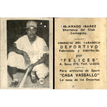 Amado Ibanez Baseball Card No. 148 - Cuba