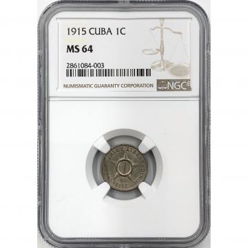 1915 1 Centavo Cuba Coin MS64 KM# 9.1