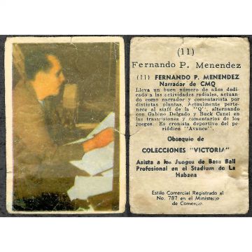 Fernando Menendez Baseball Card No. 11 - Cuba