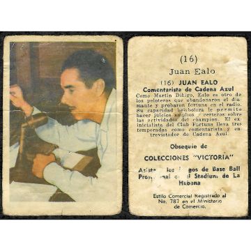 Juan Ealo Baseball Card No. 16 - Cuba