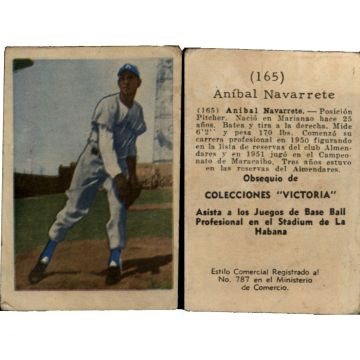 Anibal Navarrete Baseball Card No. 165 - Cuba