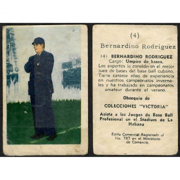 Bernardino Rodriguez Baseball Card No. 4 - Extra Fine Condition
