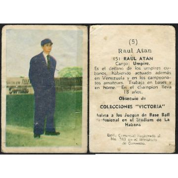 Raul Atan. el Chino, Baseball Card No. 5 - Extra Fine Condition