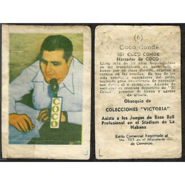 Cuco Conde Baseball Card No. 6 - Cuba
