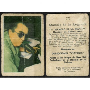 Manolo de la Reguera Baseball Card No. 7 - Cuba