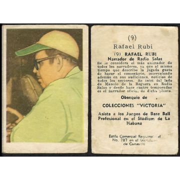 Rafael Rubi Baseball Card No. 9 - Cuba