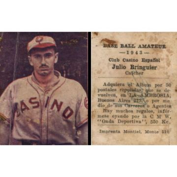 Julio Bringuier, Casino Espanol Baseball Card 1943 Cuba