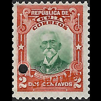1910 Cuba Scott 240 Single Stamp 2 Cents, small overprint SPECIMEN M. Gomez