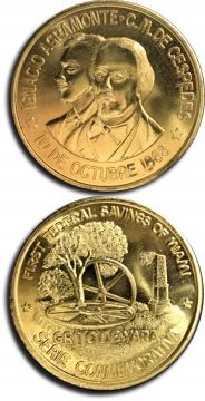 1986 Souvenier coin Ignacio Agramonte-Carlos M. de Cespedes
