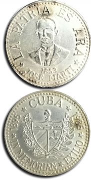 1985 Souvenier coin, Jose Marti, 90th anniversary of Independence War