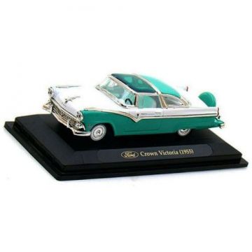 1955 Ford Fairlane Crown Victoria Skyliner Convertible Diecast Car Model Replica, Turquoise/White, S