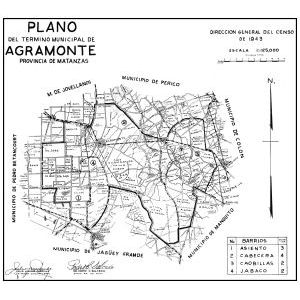Agramonte, Cuba Mapa del Municipio, 1943 REPRODUCCION