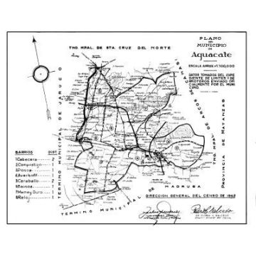 Aguacate, Cuba Mapa del Municipio, 1943 REPRODUCCION