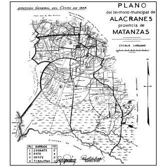 Alacranes, Cuba Mapa del Municipio, 1943 REPRODUCCION
