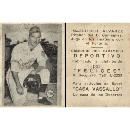 Vintage Cuba Caramelo Deportivo Felices 1946 - 1947 Baseball